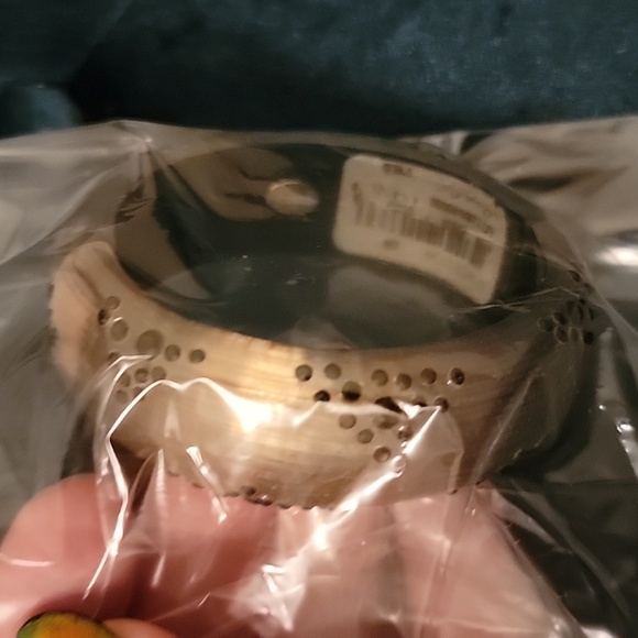 Alexis Bittar Rose Gold Lucite Hinged Bangle Bracelet Black Rhinestones - Picture 5 of 7